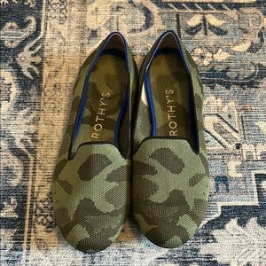 Rothy's Green Camo Loafers, size 8